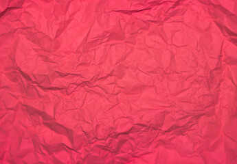 Crumpled red background. Wrinkled red texture.