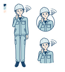 simple work wear Construction site man_Be-troubled