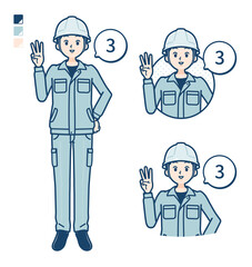 simple work wear Construction site man_Counting-as-3