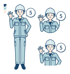 simple work wear Construction site man_Counting-as-5
