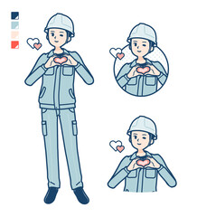 simple work wear Construction site man_heart-mark-hand-sign