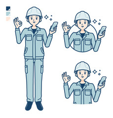 simple work wear Construction site man_smartphone-OK