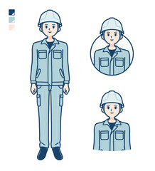 simple work wear Construction site man_Smile