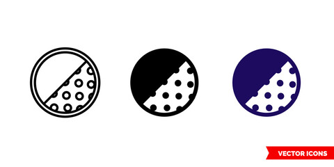 Grayscale icon of 3 types. Isolated vector sign symbol.