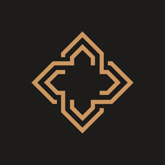 Fototapeta premium Luxury geometric Logo design icon 