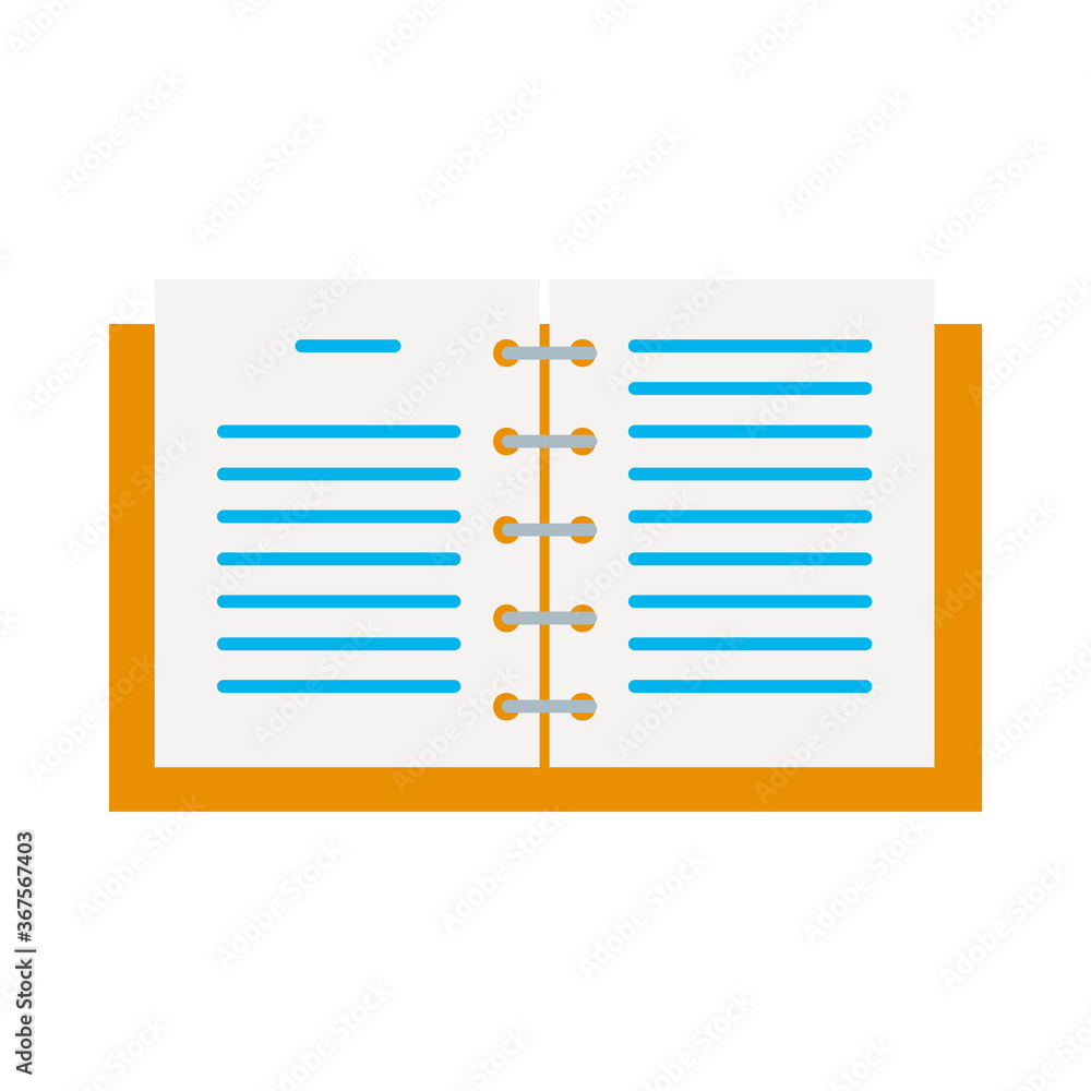 Poster open school notebook flat style icon vector design