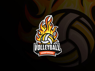 Volleyball sport logo design