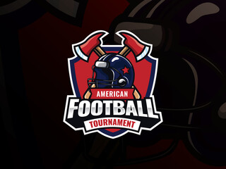 American football sport logo design