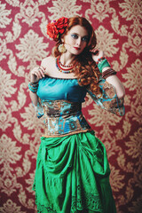 Fototapeta na wymiar girl in national gypsy costume