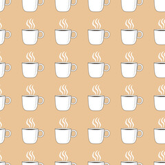 seamless pattern with cup of tea