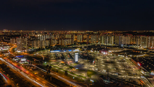 shopping center Mega. Moscow region city of Khimki.night city