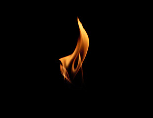 Beautiful bright fire flames on black background
