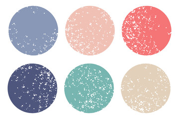 Vector textured circles for backdrops. Pastel colors artistic hand drawn backgrounds. Hand drawn stains round shape set.