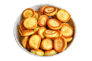 mini pancakes cereal delicious sweet dough dessert breakfast Menu concept serving size. food background top view copy space 