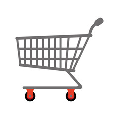 Isolated shopping cart icon. Market cart icon - Vector