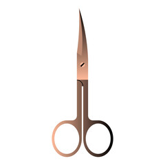 Scissors for manicure. Rose gold and black gradient. Vector illustration.