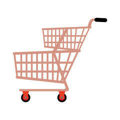 Isolated shopping cart icon. Market cart icon - Vector