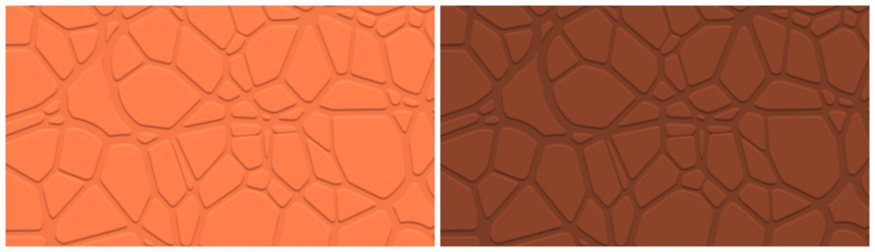 2D Illustration - Abstract Background Set with Colored Plastic Stone Tile Shapes surface - two 16:9 / 8k Image Wallpaper ( Size each: 7680 x 4320 )
