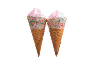 ice cream in a waffle cup isolated