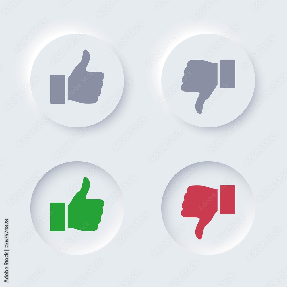 Poster editable neomorphic interface elements. buttons like and dislike square shapes for websites and soci