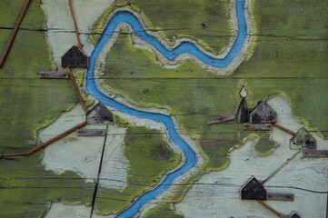 old wooden map (art, city object)
