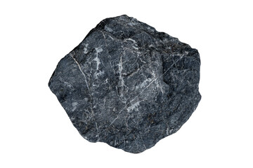 piece of raw limestone rock isolated on white background.