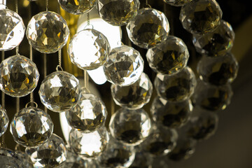 glowing lamp crystal in close up