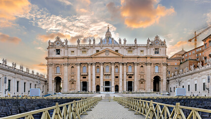 Saint Peters Basilica in Rome, Italy.