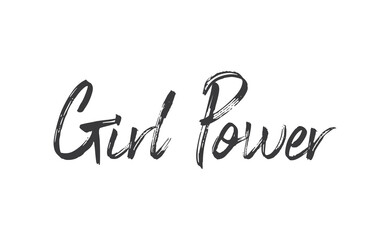 Girl power quote feminist lettering. Calligraphy inspiration graphic design typography element. Hand written card. Simple vector Female sign.