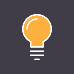 Light bulb icon, symbol of idea. Linear vector pictogram.