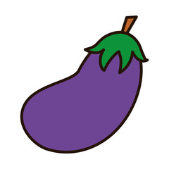 eggplant fruit line and fill style icon vector design