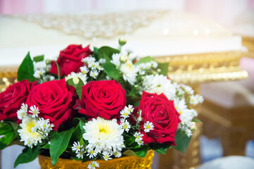 wedding decorate and beautiful flowers wedding in thailand