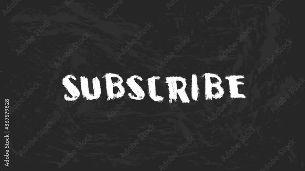 Poster animated phrase subscribe. moving hand drawn text message. hd 2d cel loop able animation of white le
