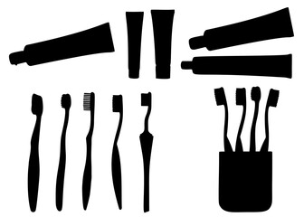 Toothbrushes and toothpaste in the set.