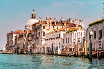 Fototapeta na wymiar The beautiful city of Venice in Italy seen from the boat.