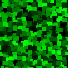 Abstract seamless pattern with emerald green and lime colored chaotic squares