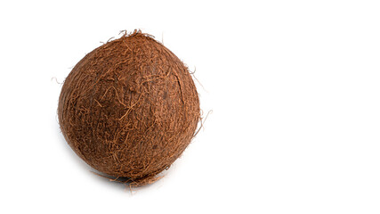 Coconut on a white background. Macro photo. High quality photo