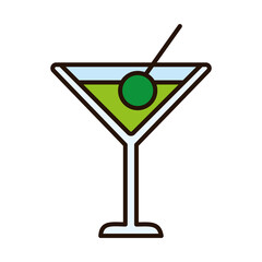 martini cocktail line and fill style icon vector design