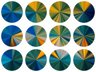 round metallic gradient ui button elements vector 