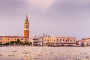 Obraz premium The beautiful city of Venice in Italy seen from the boat.