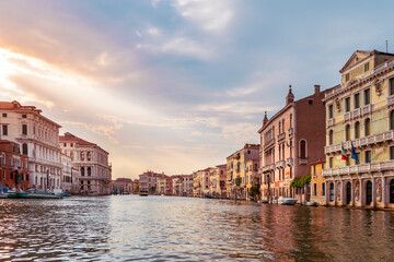 Fototapeta premium The beautiful city of Venice in Italy seen from the boat.
