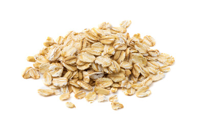 pile of oatmeal isolated on white background