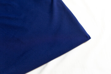 Jersey, the fabric of blue color. fabric for clothing. fabric on a white background