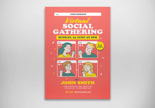 Virtual Social Gathering Flyer