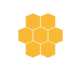 Honeycomb yellow icon. honeycomb logo vector. 