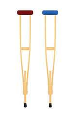 Wooden leg crutch. vector illustration
