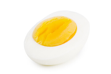 half a boiled egg isolated on a white background