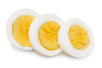 half a boiled egg isolated on a white background