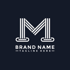 M pillar monogram letter logo