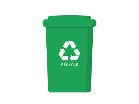 Recycle bin vector design. Recycle green bin vector illustration.  